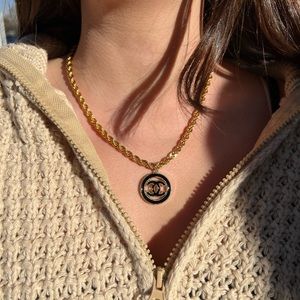 Vintage Chanel charm on new necklace